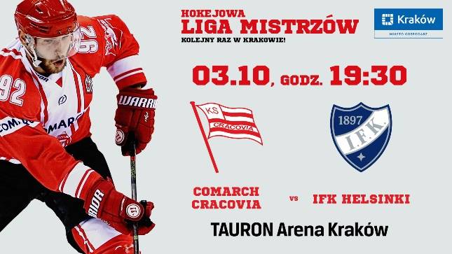 CHL: Dziś rusza sprzedaż biletów na mecz Comarch Cracovia - IFK Helsinki w TAURON Arenie Kraków!