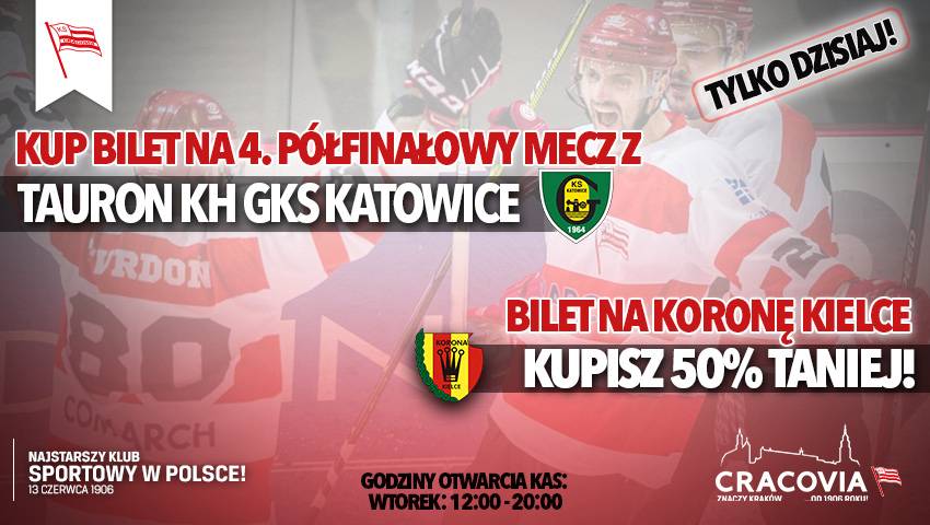 Promocja! Z biletem na hokej wejściówka na mecz z Koroną Kielce 50% taniej!