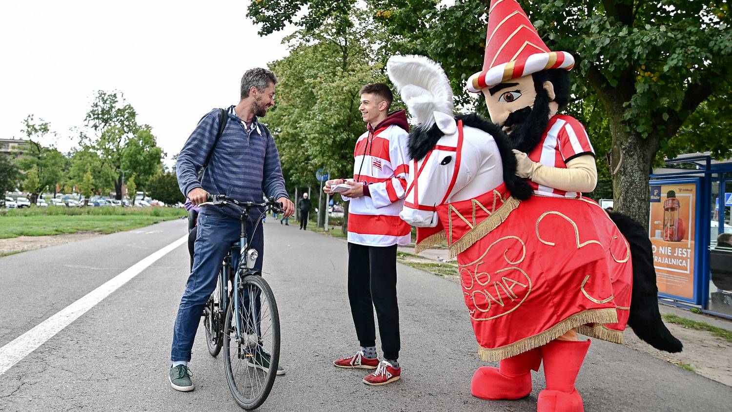 Lajkonik zapraszał na mecz z GKS Katowice 